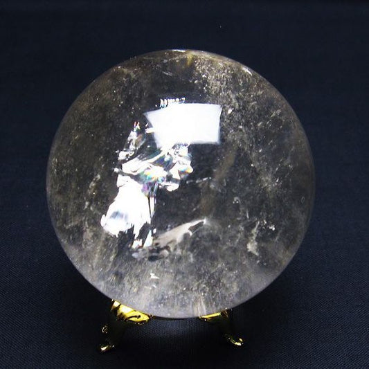 水晶 丸玉 虹入り 59mm 水晶玉 一点物  151-7192