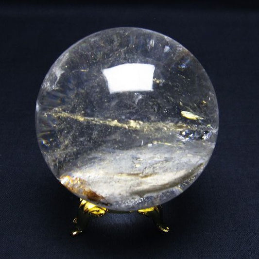 水晶 丸玉 六角柱入 60mm 水晶玉 一点物  151-7195