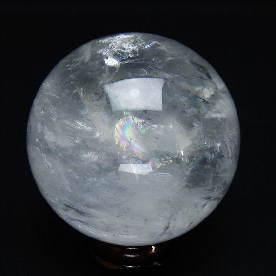 水晶 丸玉 虹入り 54mm スフィア 置物 水晶玉 一点物 151-8701