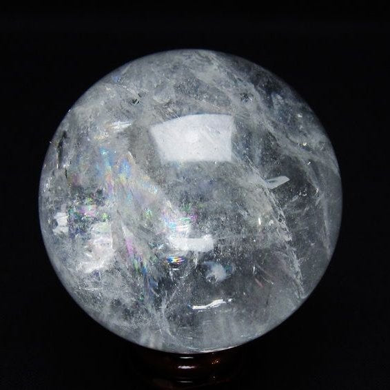 水晶 丸玉 虹入り 56mm スフィア 置物 水晶玉 一点物 151-8702