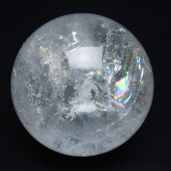 水晶 丸玉 虹入り 56mm スフィア 置物 水晶玉 一点物 151-8703