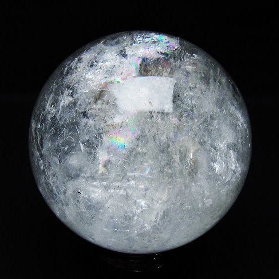1Kg 水晶 丸玉 虹入り 89mm スフィア 置物 水晶玉 一点物 151-8715
