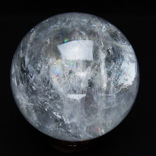 水晶 丸玉 虹入り 71mm スフィア 置物 水晶玉 一点物 151-8719