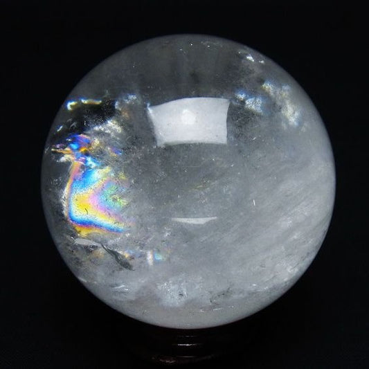 水晶 丸玉 虹入り 61mm スフィア 置物 水晶玉 一点物 151-8725