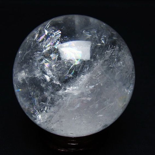 水晶 丸玉 虹入り 61mm スフィア 置物 水晶玉 一点物 151-8726