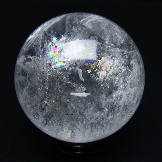 水晶 丸玉 虹入り 59mm スフィア 置物 水晶玉 一点物 151-8729