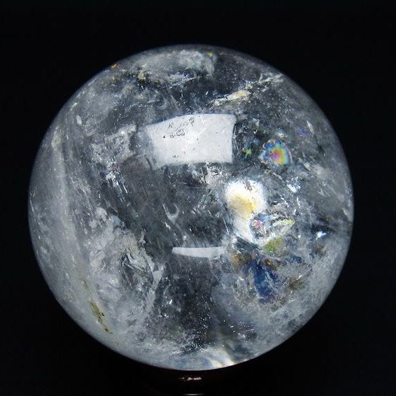 水晶 丸玉 虹入り 56mm スフィア 置物 水晶玉 一点物 151-8735