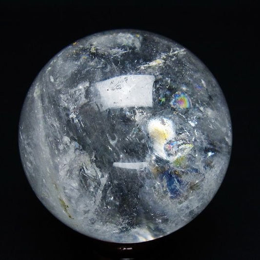 水晶 丸玉 虹入り 56mm スフィア 置物 水晶玉 一点物 151-8735
