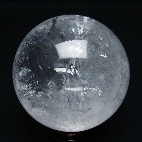水晶 丸玉 虹入り 59mm スフィア 置物 水晶玉 一点物 151-8737