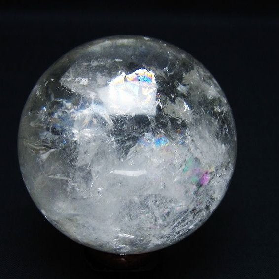 水晶 丸玉 虹入り 59mm スフィア 置物 水晶玉 一点物 151-8740