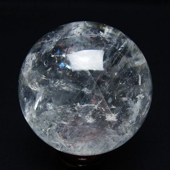 水晶 丸玉 虹入り 58mm スフィア 置物 水晶玉 一点物 151-8771