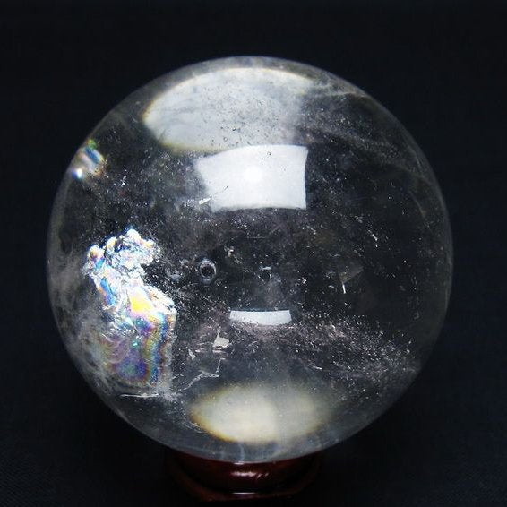 水晶 丸玉 虹入り 56mm スフィア 置物 水晶玉 一点物 151-8785