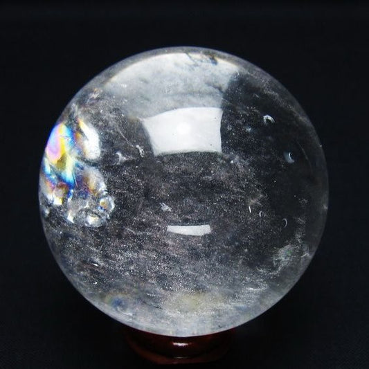 水晶 丸玉 虹入り 56mm スフィア 置物 水晶玉 一点物 151-8788
