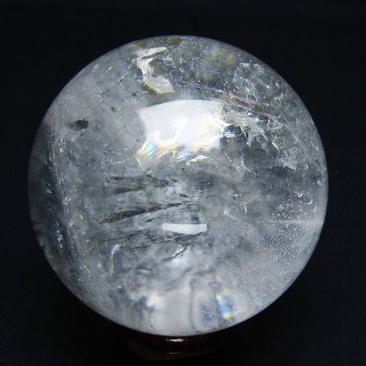 水晶 丸玉 虹入り 59mm スフィア 置物 水晶玉 一点物 151-8798