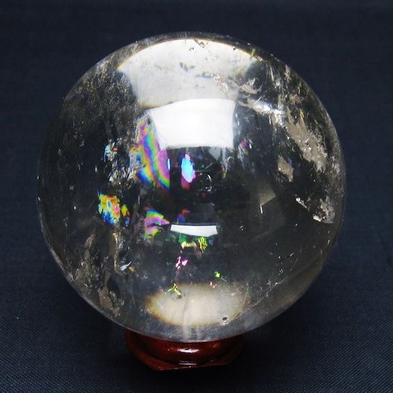 水晶 丸玉 虹入り 58mm スフィア 置物 水晶玉 一点物 151-8828