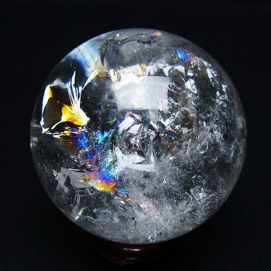 水晶 丸玉 虹入り 57mm スフィア 置物 水晶玉 一点物 151-8829