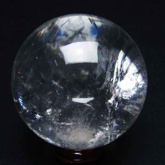 水晶 丸玉 虹入り 56mm スフィア 置物 水晶玉 一点物 151-8836