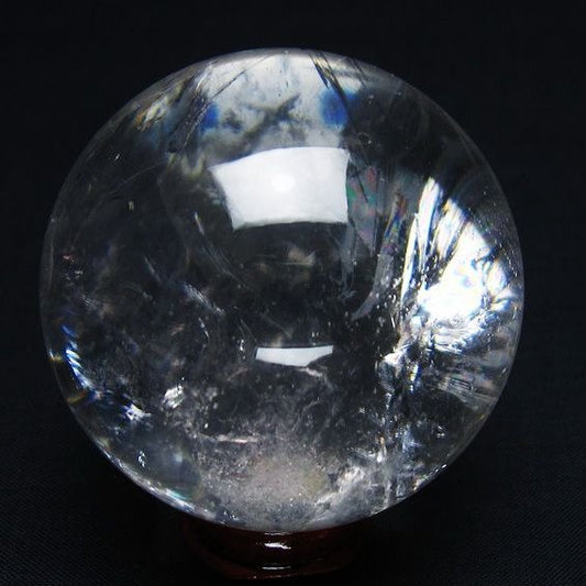 水晶 丸玉 虹入り 56mm スフィア 置物 水晶玉 一点物 151-8836
