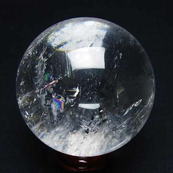 水晶 丸玉 虹入り 54mm スフィア 置物 水晶玉 一点物 151-8838