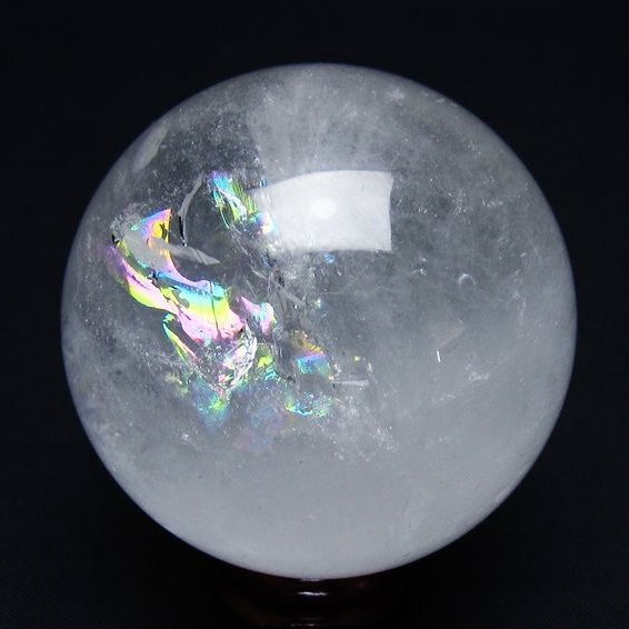 水晶 丸玉 虹入り 57mm スフィア 置物 水晶玉 一点物 151-8845