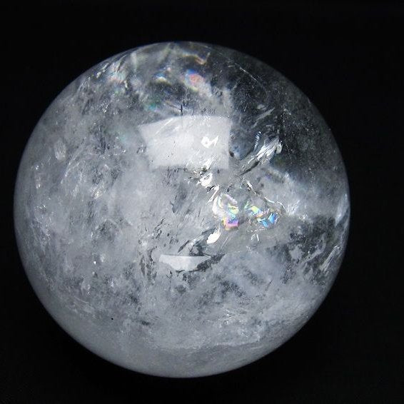 水晶 丸玉 虹入り 72mm スフィア 置物 水晶玉 一点物 151-8903