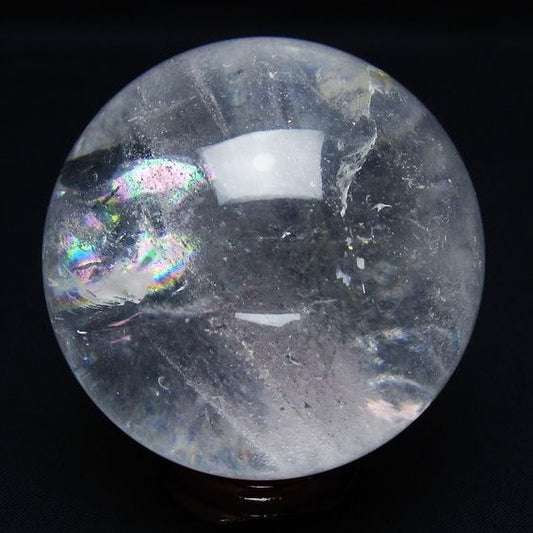 水晶 丸玉 虹入り 67mm スフィア 置物 水晶玉 一点物 151-8977