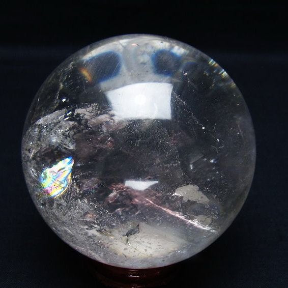 水晶 丸玉 74mm スフィア 置物 水晶玉 一点物 151-9072