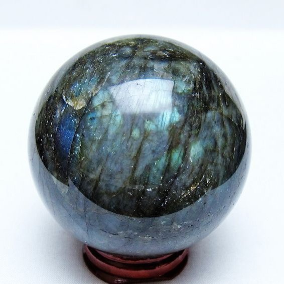 ラブラドライト 丸玉 65mm スフィア 置物 一点物 151-9107