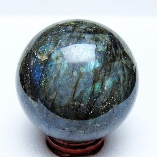 ラブラドライト 丸玉 65mm スフィア 置物 一点物 151-9107