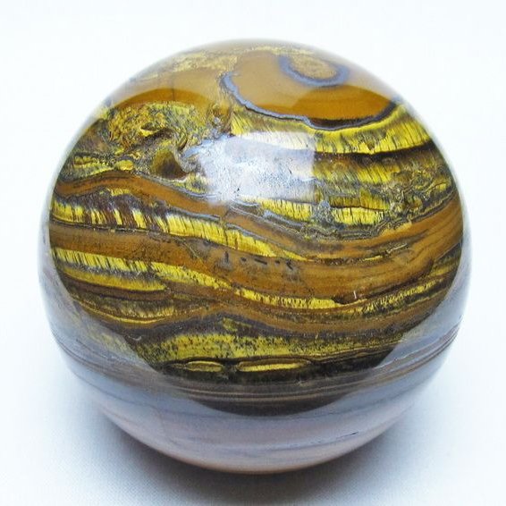 アイアンタイガーアイ 丸玉 77mm スフィア 置物 一点物 151-9882