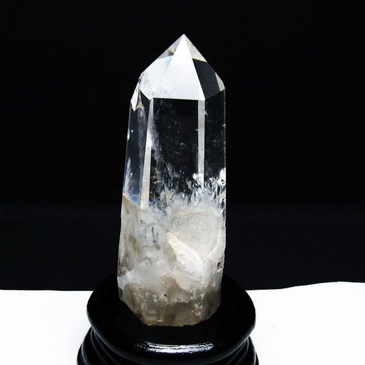 水晶 六角柱 台座付属 虹入り 一点物  152-3107