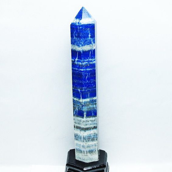 1.1Kg ラピスラズリ 六角柱 台座付属 一点物  152-3132