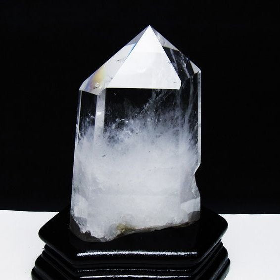 水晶 六角柱 水晶 ポイント 台座付属 一点物 152-3759