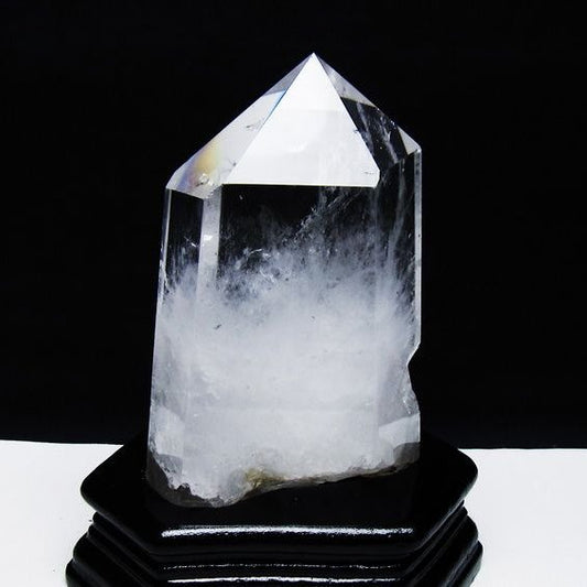 水晶 六角柱 水晶 ポイント 台座付属 一点物 152-3759