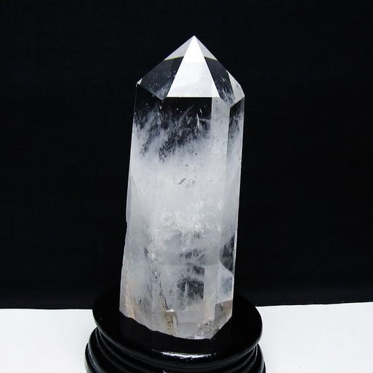 水晶 六角柱 水晶 ポイント 台座付属 一点物 152-3760