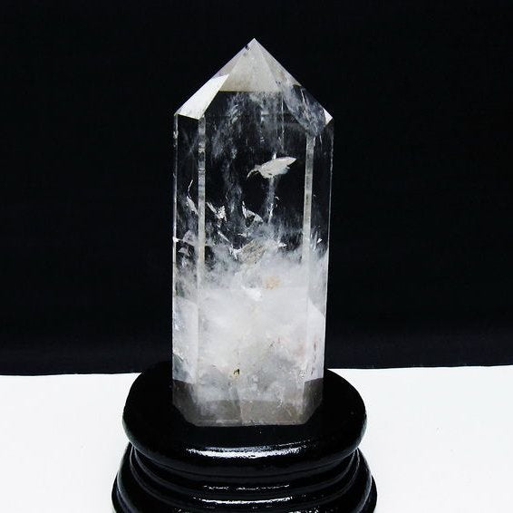 水晶 六角柱 水晶 ポイント 台座付属 一点物 152-3771