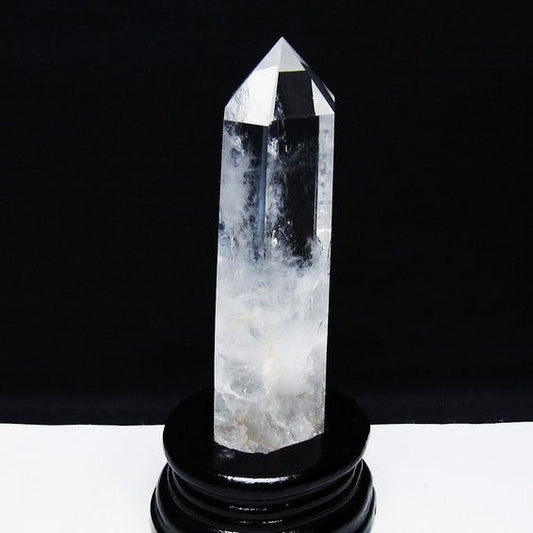水晶 六角柱 水晶 ポイント 台座付属 一点物 152-3773