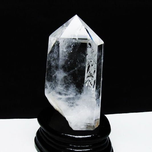 水晶 六角柱 水晶 ポイント 台座付属 一点物 152-3787