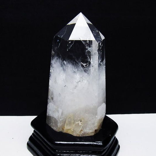 水晶 六角柱 水晶 ポイント 台座付属 一点物 152-3792
