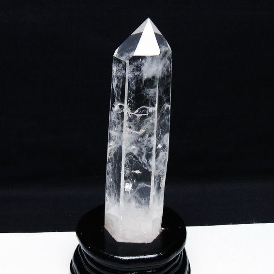 水晶 六角柱 水晶 ポイント 台座付属 一点物 152-3811