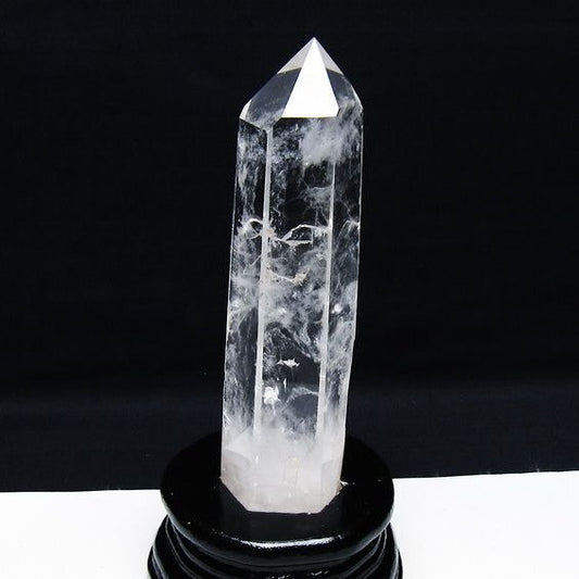 水晶 六角柱 水晶 ポイント 台座付属 一点物 152-3811