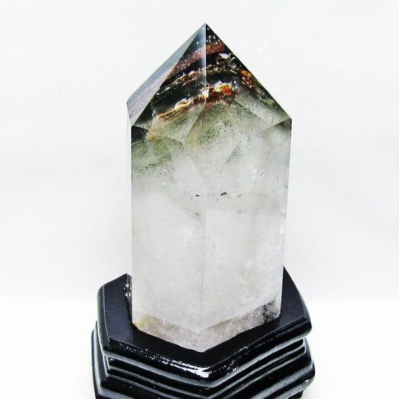 1.3Kg グリーンファントム 六角柱 台座付属 一点物 152-3823
