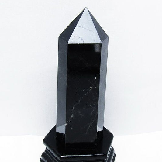 モリオン 黒水晶 六角柱 台座付属 一点物 152-4039