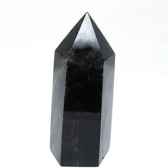 モリオン ポイント 六角柱 黒水晶 置物 一点物 152-4262