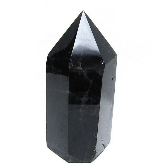 モリオン ポイント 六角柱 黒水晶 置物 一点物 152-4268