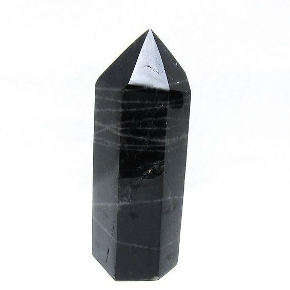 モリオン ポイント 六角柱 黒水晶 置物 一点物 152-4269
