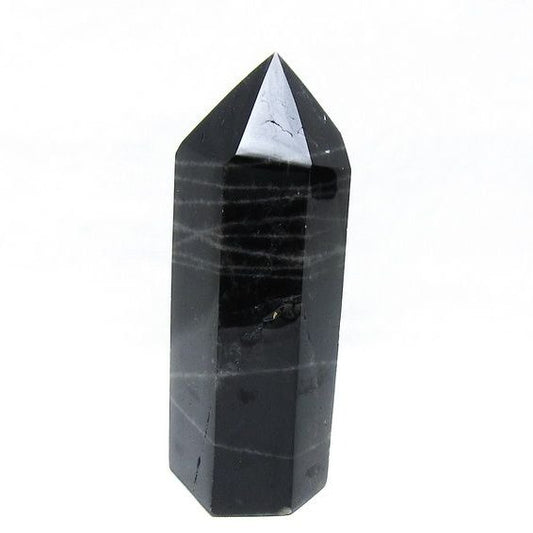 モリオン ポイント 六角柱 黒水晶 置物 一点物 152-4269