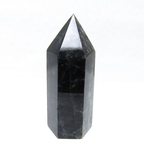 モリオン ポイント 六角柱 黒水晶 置物 一点物 152-4274