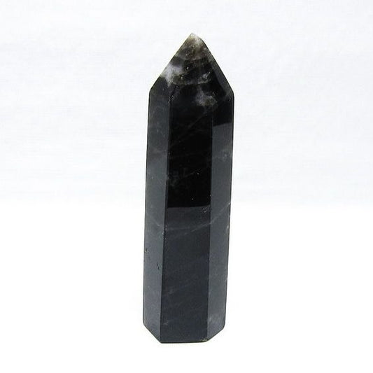 モリオン ポイント 六角柱 黒水晶 置物 一点物 152-4276