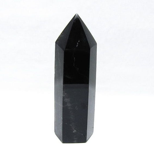 モリオン ポイント 六角柱 黒水晶 置物 一点物 152-4277